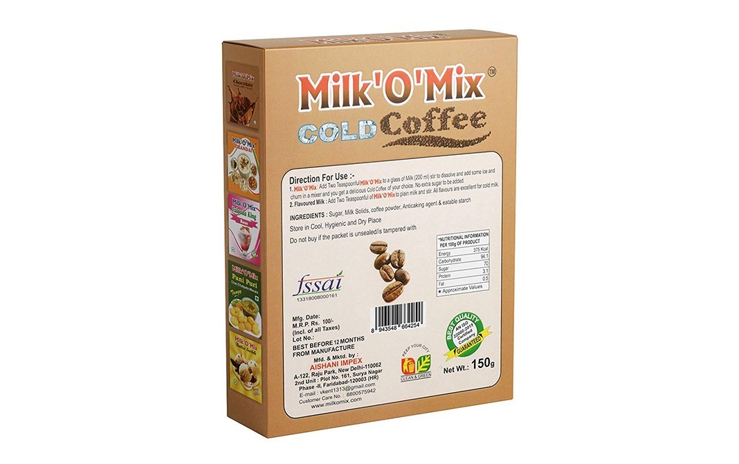 Milkomix Cold Coffee Drink Milk with Energy    Pack  150 grams